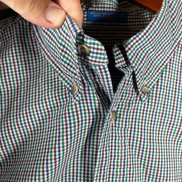 Pendleton Woolen Mills Button Down Shirt Men's Large Gingham Plaid Short Sleeve - Picture 4 of 9